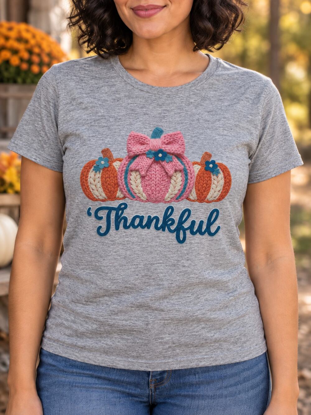 Gildan Softstyle Thankful Pumpkin Graphic T-Shirt Women’s Medium NWOT